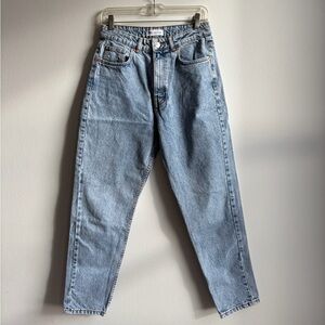 zara light wash high waisted mom jeans